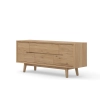 Komoda z litego drewna 160 × 70 × 45 cm – 3 szuflady i pojemne szafki